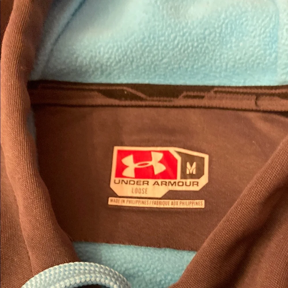 Under Armour Charcoal Hoodie with Aqua Details - Picture 2 of 13